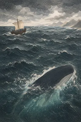 Jonah Storm at Sea with Whale