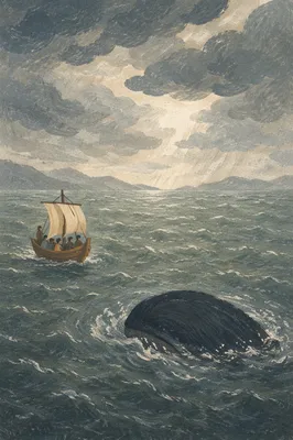Jonah Whale and Stormy Ocean Voyage