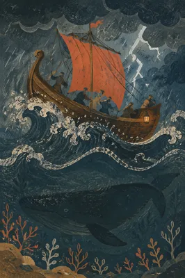 Jonah Storm at Sea with Whale