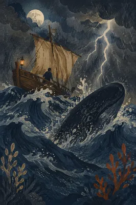 Jonah Storm at Sea with Whale