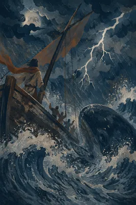 Jonah Storm at Sea with Whale
