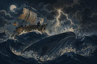 Jonah Storm at Sea with Whale