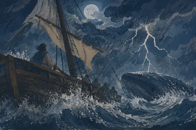 Jonah and the Whale in Storm