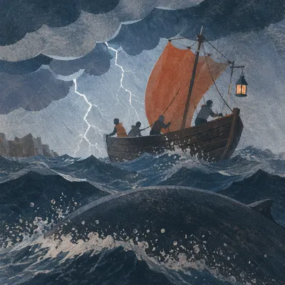 Jonah’s Stormy Sea and Whale Shadow