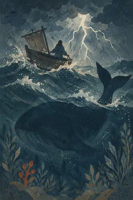 Jonah's Stormy Sea and Whale