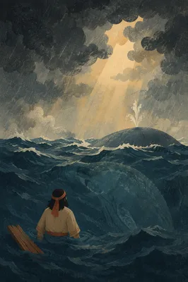 Jonah Before the Whale in Stormy Seas