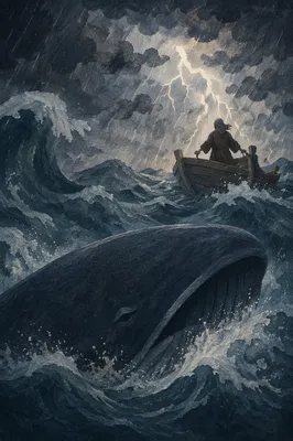 Jonah and the Whale in Stormy Seas