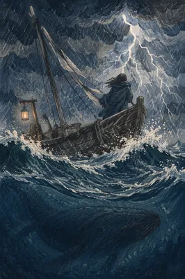 Jonah at Sea Beneath Storm Clouds