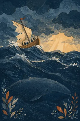 Jonah Storm Sea With Great Fish
