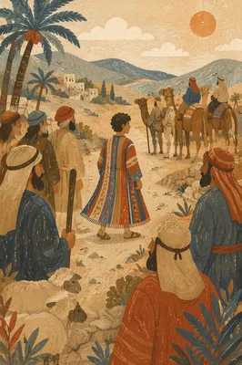 Joseph in Many-Colored Coat in Field