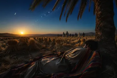 Joseph Dreaming in Field at Twilight