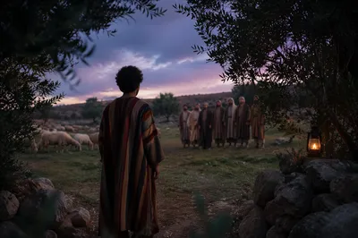 Joseph in Many Colored Robe at Dusk