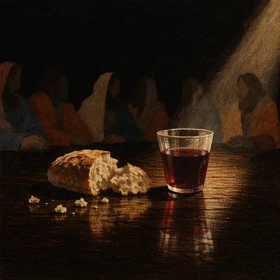 Last Supper Bread and Wine Table