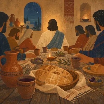 Reverent Last Supper Table at Candlelight