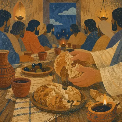 Last Supper Bread and Wine Table