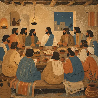 Last Supper Fellowship with Bread and Wine