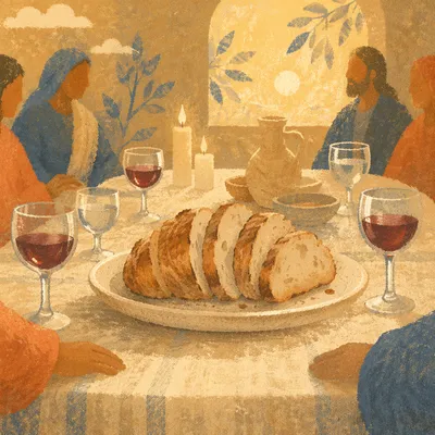 Last Supper Remembrance Bread and Wine