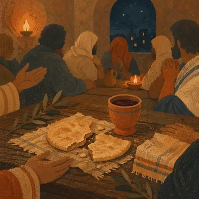 Last Supper Bread and Wine Table