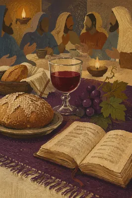 Last Supper Bread and Wine Table