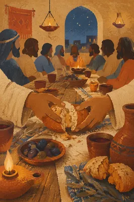 Last Supper Bread and Wine Table