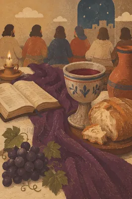 Last Supper Bread and Wine Table