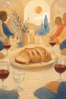 Last Supper Bread and Wine Table