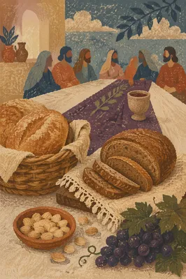 Last Supper Bread and Wine Table