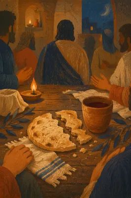Last Supper Bread and Wine Table