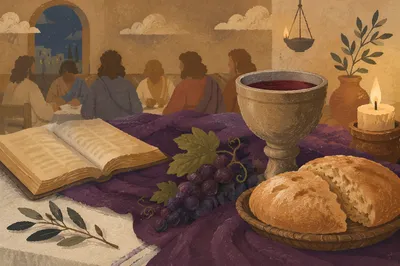 Last Supper Bread and Wine Table