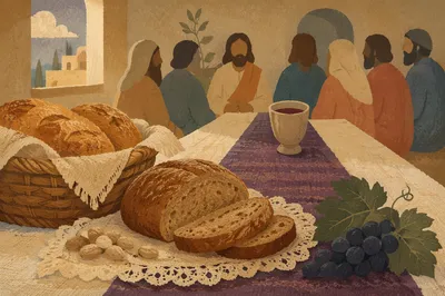 Last Supper Bread and Wine Table