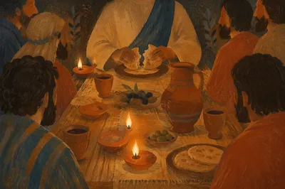 Last Supper Bread and Wine Table