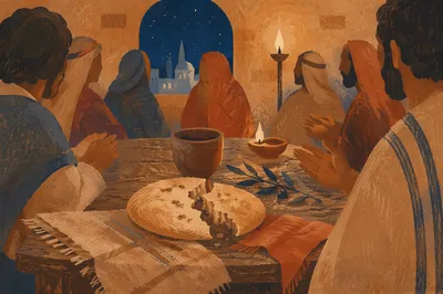 Last Supper Bread and Wine Table