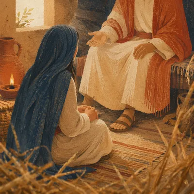 Mary Listening at the Feet of Jesus