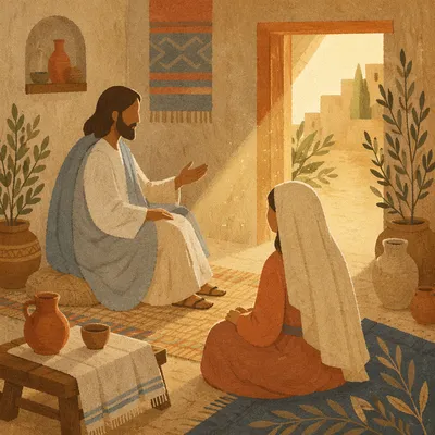 Mary Listening at the Feet of Jesus