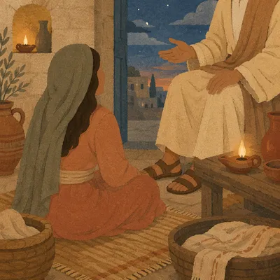 Mary Listening at the Feet of Jesus