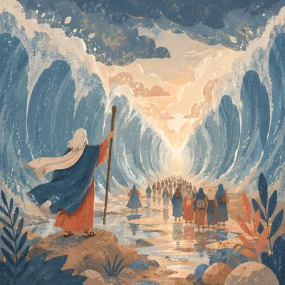 Moses Parting the Red Sea at Dawn