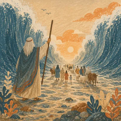 Moses Parting the Red Sea at Dawn