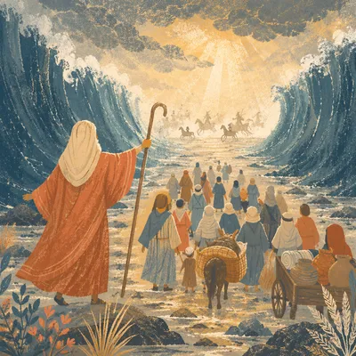 Moses Leads Israel Through the Red Sea