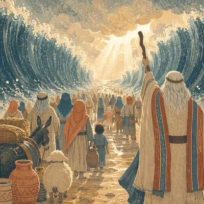 Moses Leading Israel Through the Red Sea