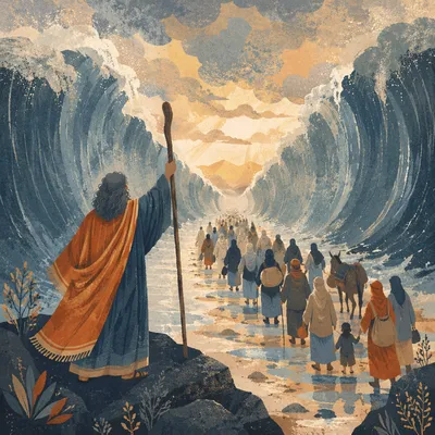 Moses Parting the Red Sea at Dawn