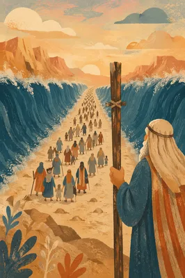 Moses Parting the Red Sea at Dawn