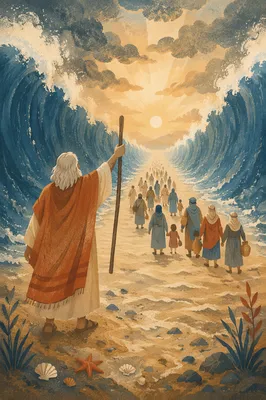Moses Parting the Red Sea at Dawn