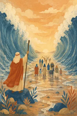 Moses Parting the Red Sea at Dawn