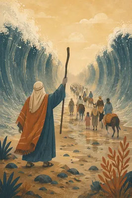 Moses Parting the Red Sea at Dawn
