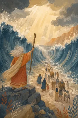 Moses Parting the Red Sea Exodus