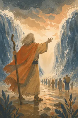 Moses Parting the Red Sea at Dawn