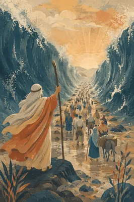 Moses Parting the Red Sea at Dawn
