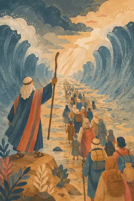 Moses Parting the Red Sea at Dawn