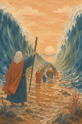 Moses Parting the Red Sea at Dawn