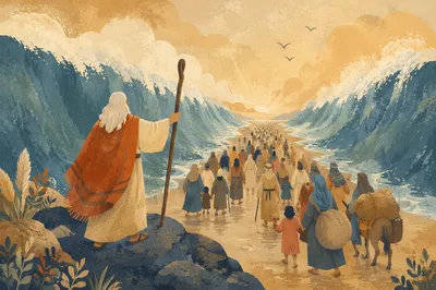 Moses Parting the Red Sea at Dawn